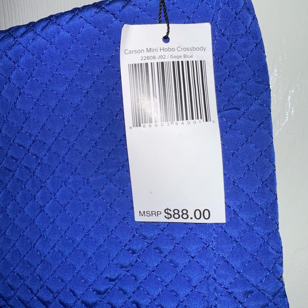 NWT Vera Bradley Carson Mini Hobo Crossbody Bag in Gage Blue Quilted - Picture 4 of 12